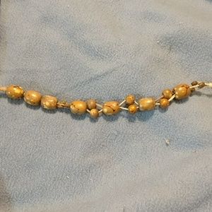 Painted Wooden bead adjustable bracelet